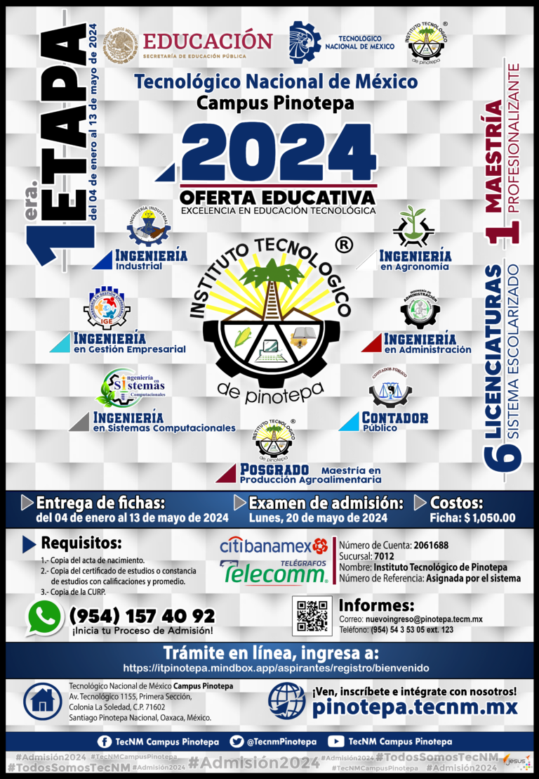 Convocatoria Admisi N Tecnm Pinotepa Tecnol Gico Nacional De